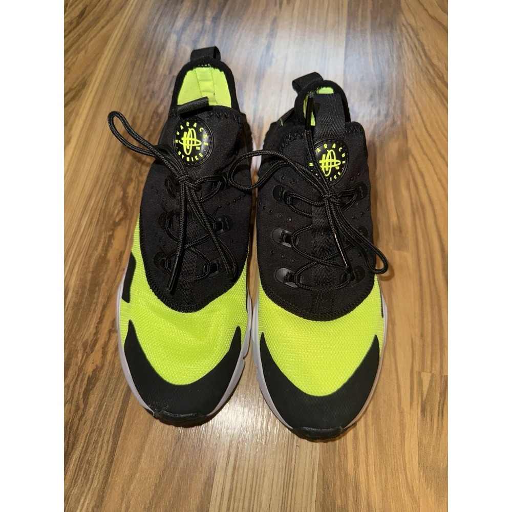 Nike Air Huarache Drift Lifestyle Kids 3Y 3 Black Neon Volt Shoes 943344-700‎
